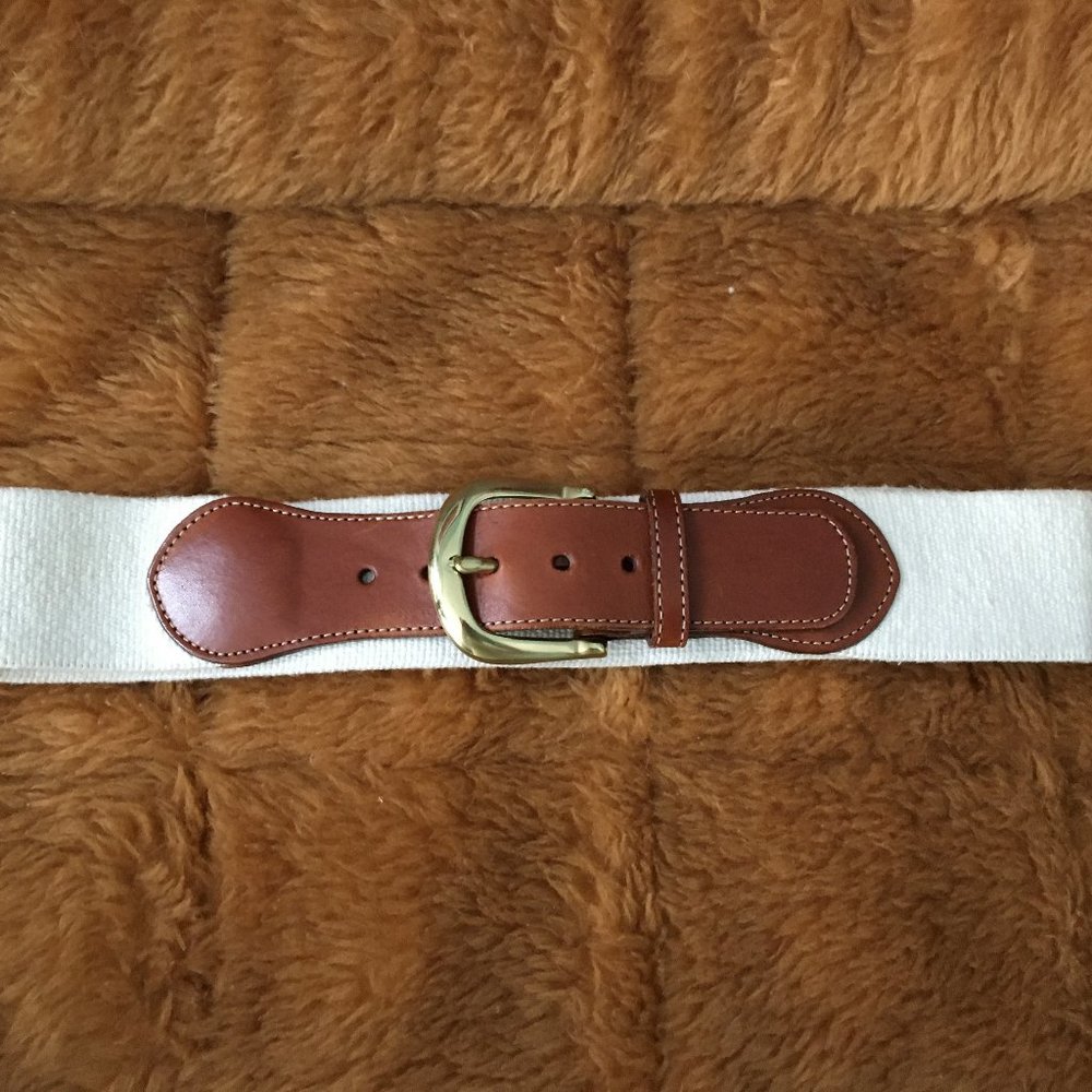 Vintage Lands' End Brown and Cream Belt